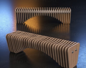 Parametric Bench A-1 /  CNC files for cutting / Parametric Wooden Seat /