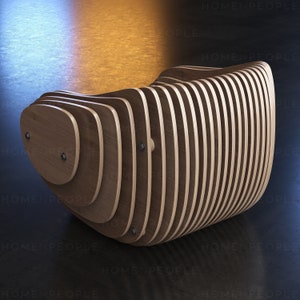 Parametric Armchair A-1 / CNC files for cutting / Low Sit / Bean Wooden Seat / Wooden Office Chair zdjęcie 7