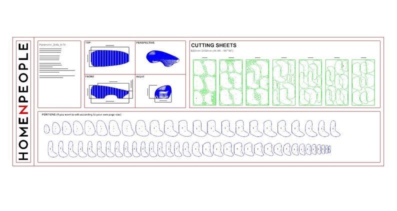 Parametric Sofa A-1 / Wooden Seat / CNC files for cutting zdjęcie 5