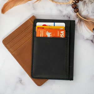 Titular de la tarjeta de identificación de cuero personalizado, billetera de identificación de cuero personalizada, regalo de aniversario de trabajo, regalos personalizados para papá, regalo del día del padre de la hija