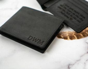 Christmas Gift for Him, Personalized Wallet, Mens Wallet, Engraved Wallet, Leather Wallet, Custom Wallet, Boyfriend Gift, Gift for Dad