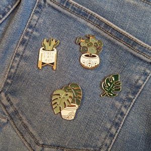 Cute plant enamel pin for plant lovers