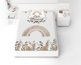 Colcha personalizada para niños, funda de cama con nombre personalizado y funda de almohada. Cortinas a juego disponibles.