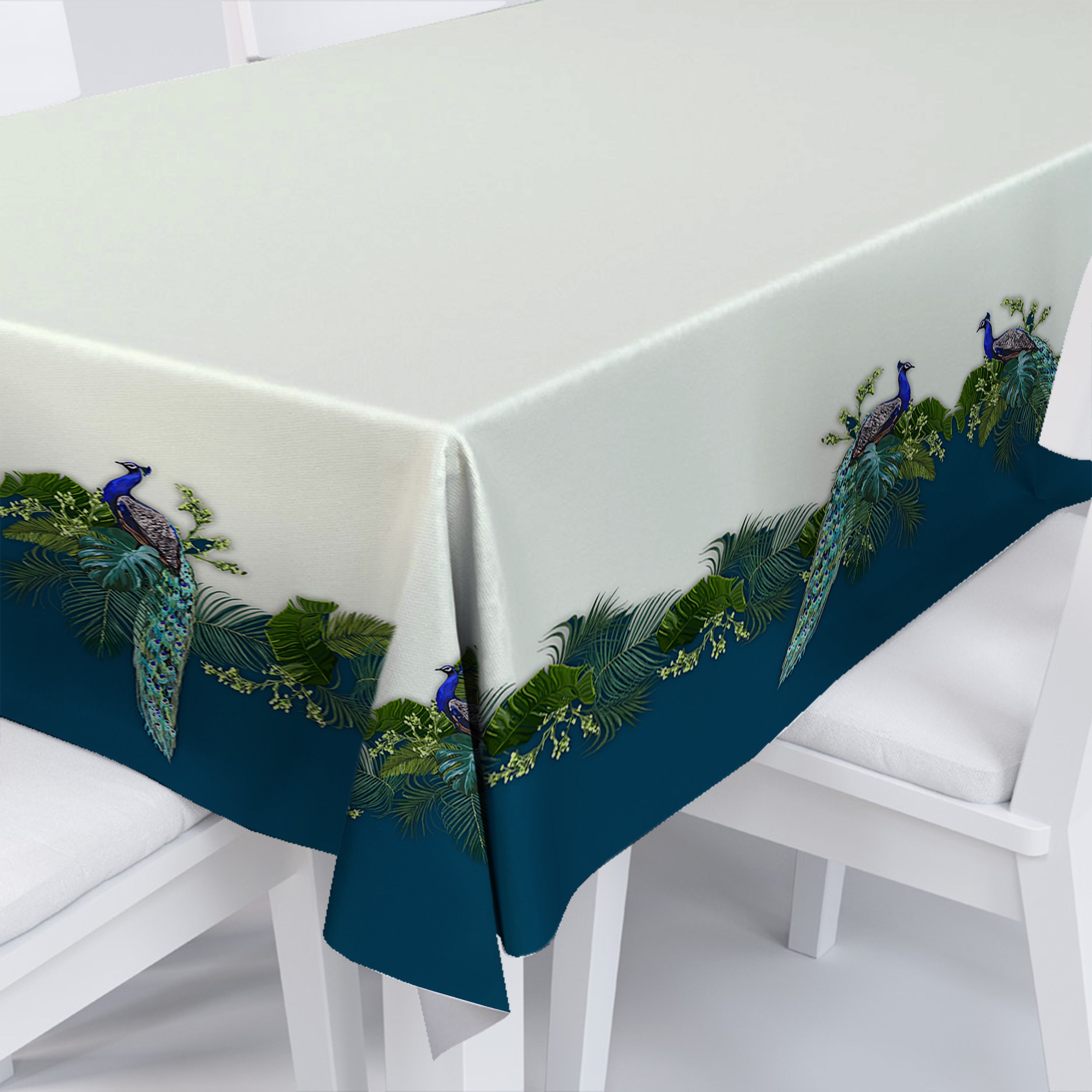 Peacock Themed Table Cloth