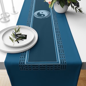 I Ching Trigrams, Taoism Decorative Table Runner