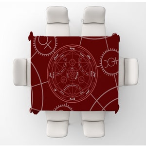 Human Genesis- Wheel of Alchemy Decorative Table Cloth