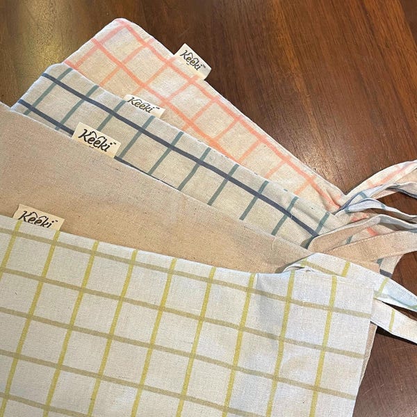 La bolsa Keeki original: bolsa de lino forrada con cera de abejas