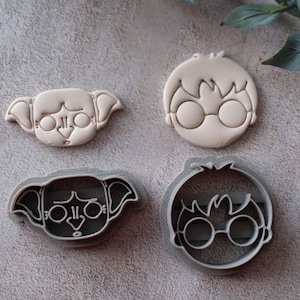 Cortador de argila polimérica com rostos de Harry Potter e Dobbie: Ferramenta para joias e brincos