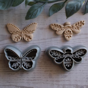 Butterfly and Bee Clay Cutter, Polymer Clay Jewelry Mold