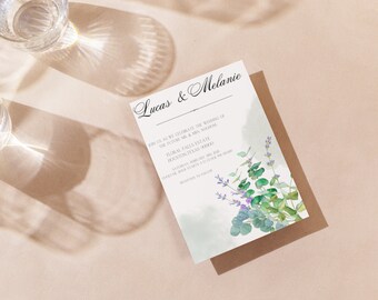 Greenery Wedding Invitation bundle .