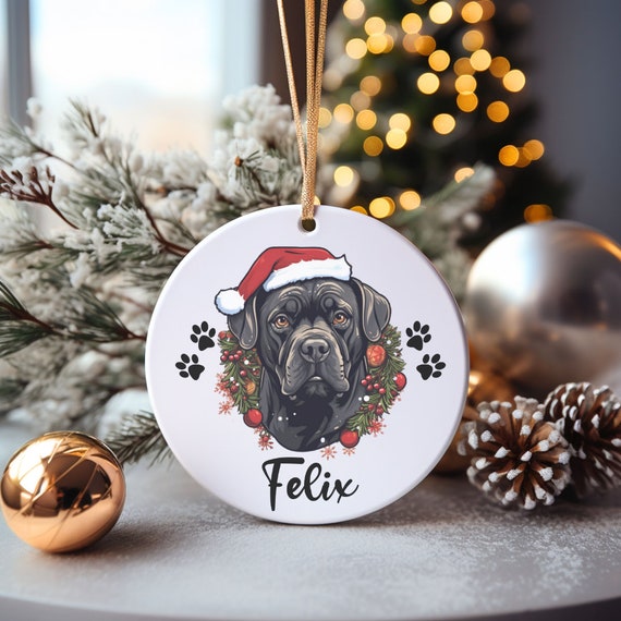 Cane Corso Ornament, Case Corso Gifts, Custom Dog Christmas Ornament,  Personalized, Christmas Presents, Dog Lovers, Dog Mom and Dad 