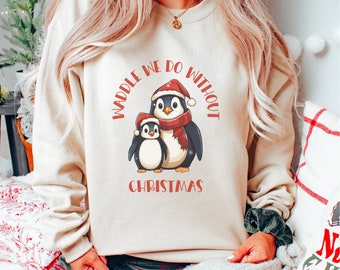 Penguin Sweatshirt, Penguin Shirt, Christmas Penguin, Winter Penguin, Holiday Sweatshirt, Christmas Sweatshirt, Ugly Christmas Sweater