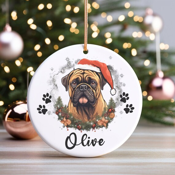 Bullmastiff Ornament Bullmastiff Dog Gifts Bullmastiff Custom Personalized Dog Christmas Ornament Dog Lovers Gifts Dog Mom and Dad Etsy