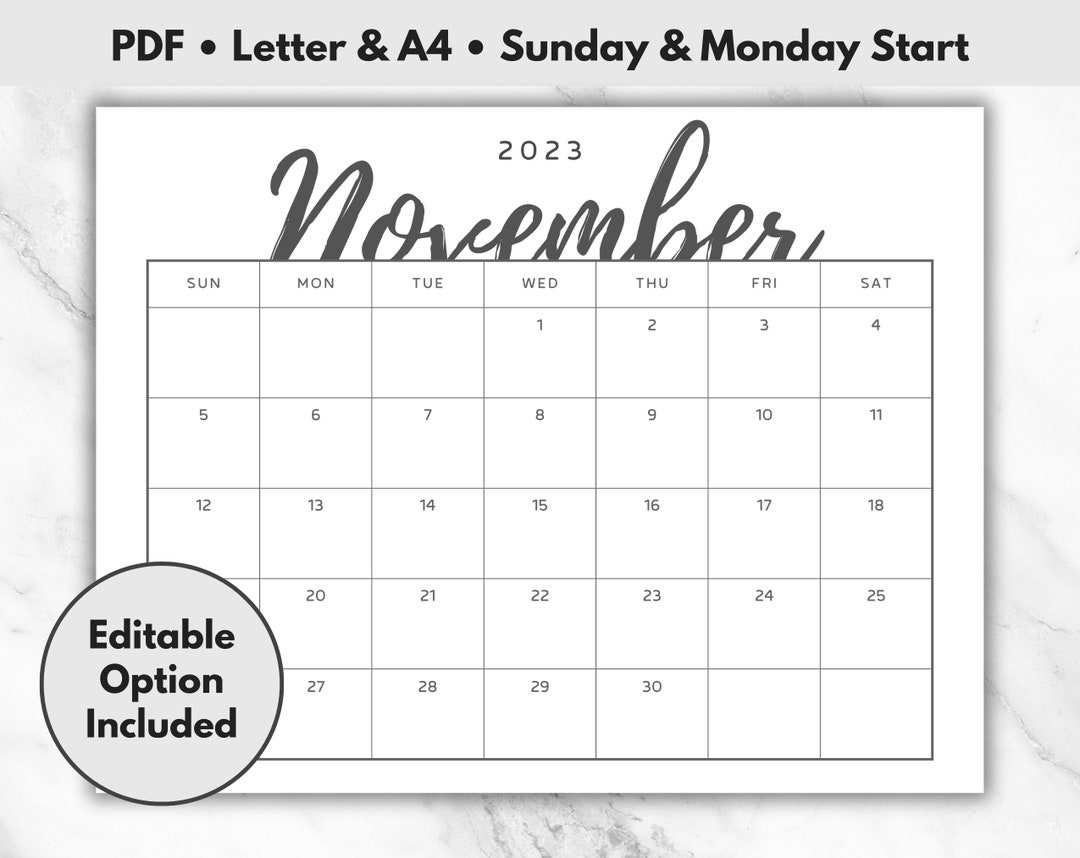 november-2023-calendar-printable-simple-modern-november-2023-etsy
