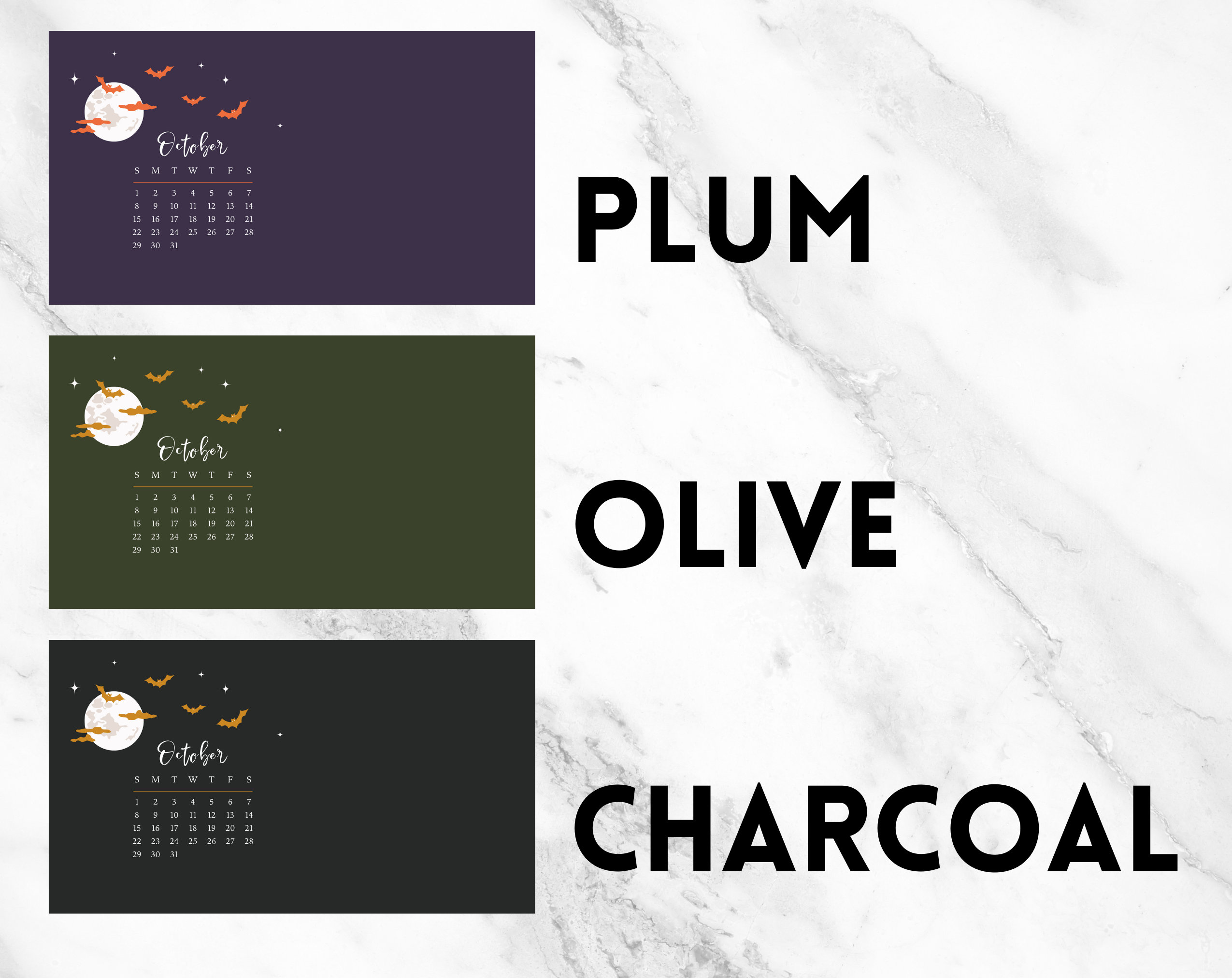 October 2023 Calendar Desktop Wallpaper Desktop Wallpaper - Etsy