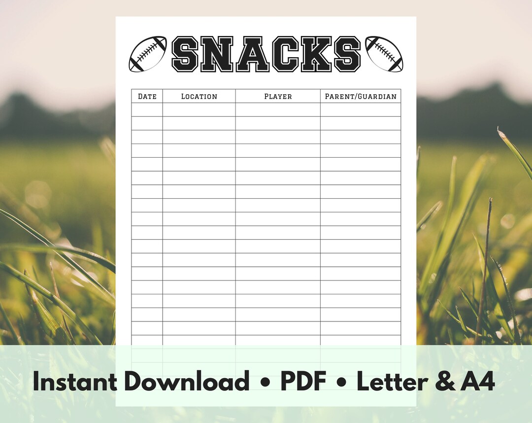 Football Snack Sign up Sheet Game - Il 1080xN.5247293635 Kkkb 