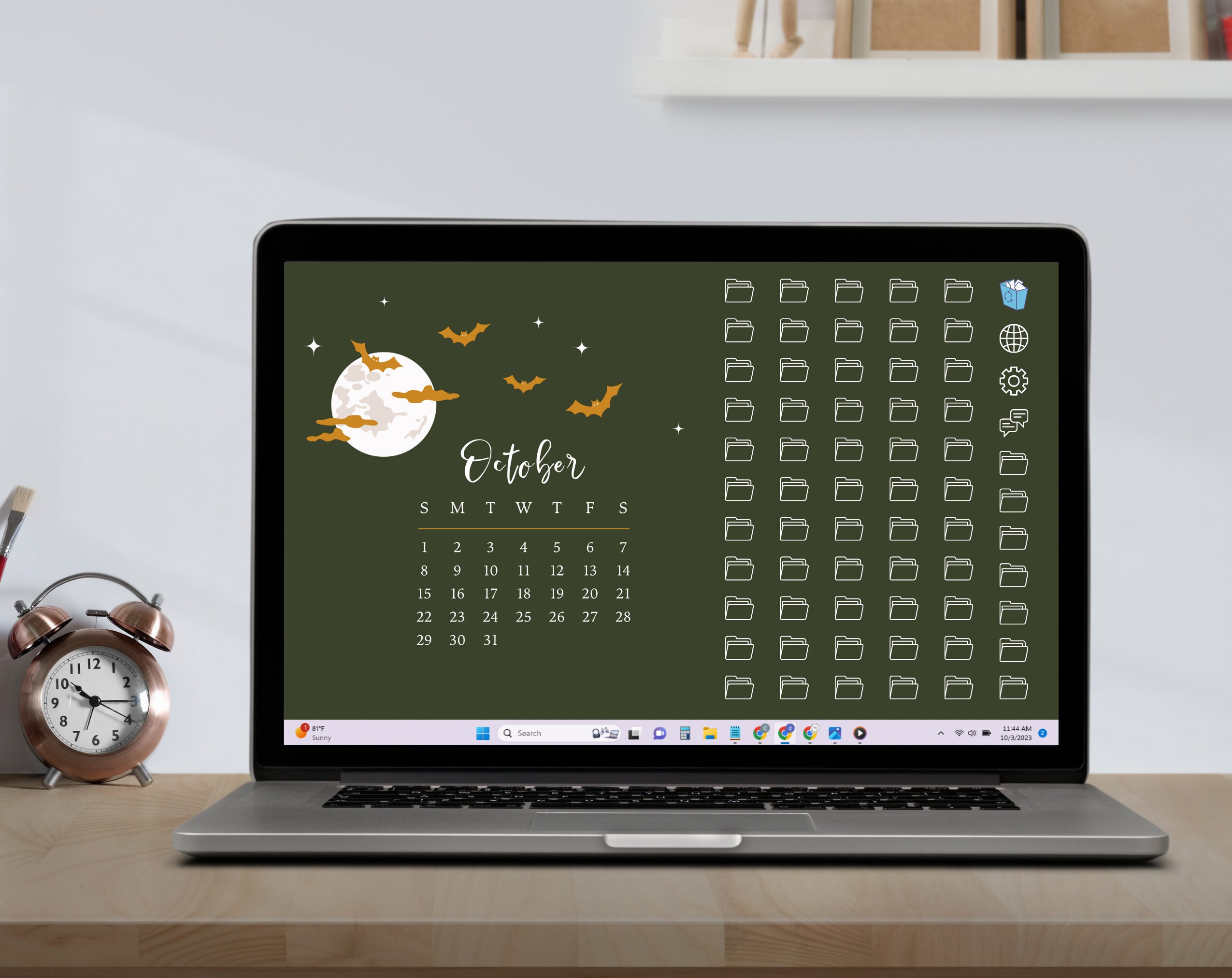 October 2023 Calendar Desktop Wallpaper Desktop Wallpaper - Etsy