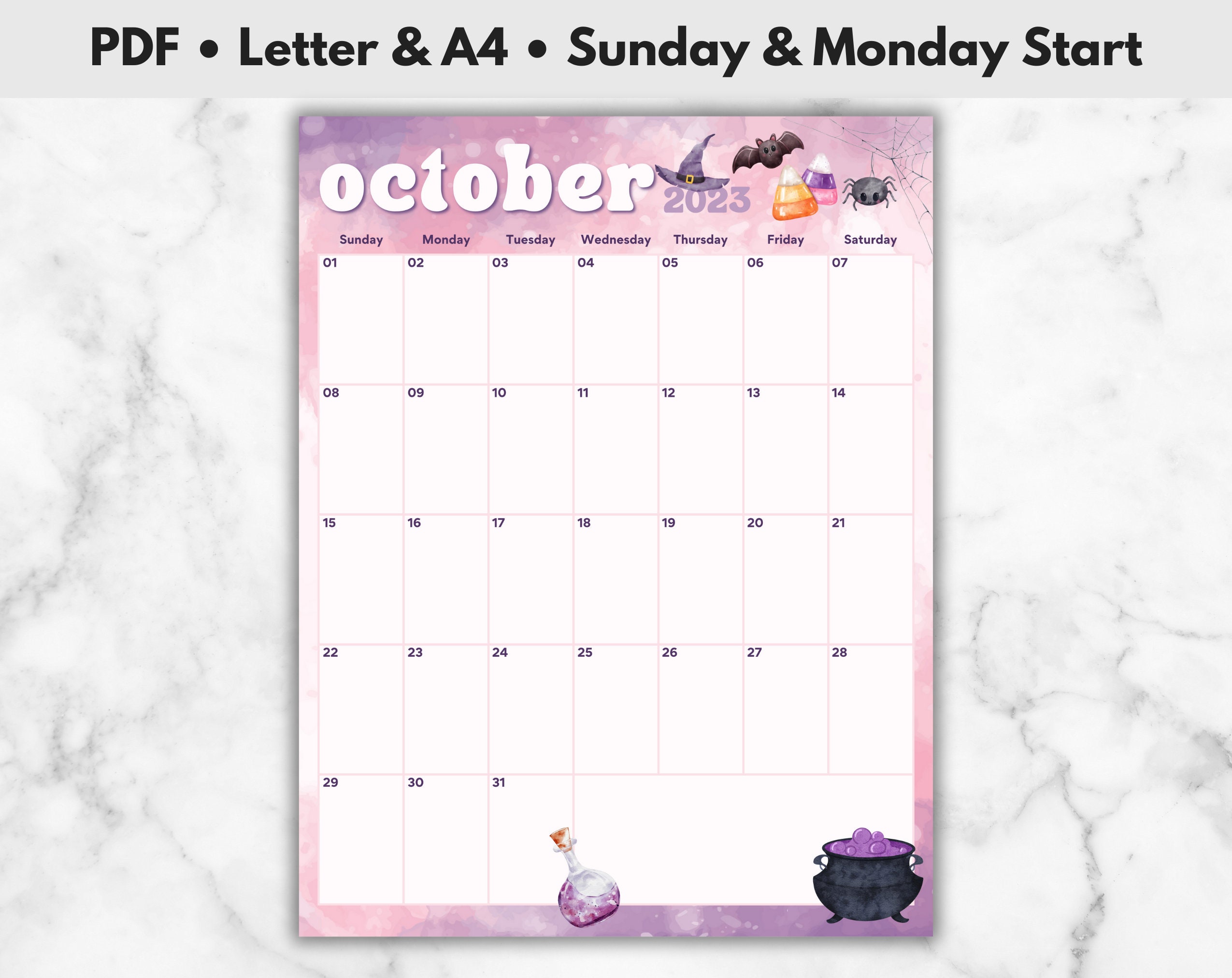 Monthly Planner Printable October 2023, Printable Calendar for