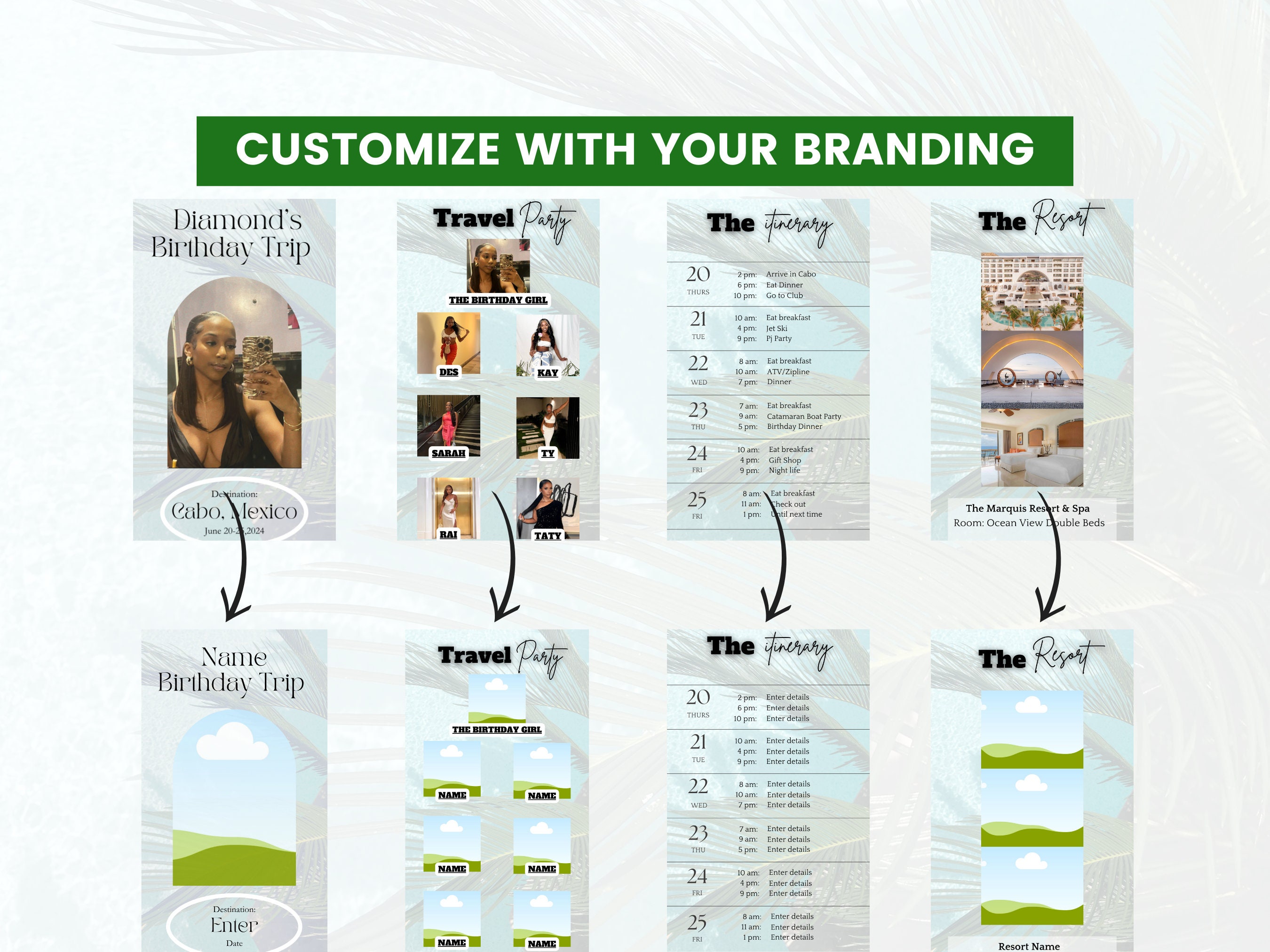 Picture of Digital Itinerary Packet Template for Mobile| Birthday Trip| Editable ...