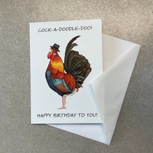 Birthday Greeting Card | Cock-a-doodle-doo Funny Chicken Rooster Pun