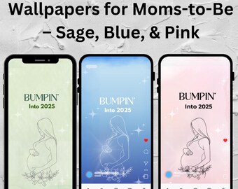 BUMPIN’ Into 2025: Beautiful Pregnancy Wallpapers to Celebrate Your Journey – 3 Aesthetic Colors. Expecting Parents, Limited Time 5.99