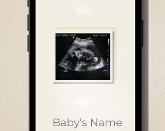 Minimalist Custom Baby Name Phone Wallpaper/ Personalized Digital Birth Announcement Background, Newborn Screen Décor