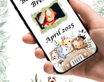 Personalized Pregnancy Wallpaper, Unique Name Decor for Baby Announcement, Ideal Gift for Mom-to-Be and Grandparents