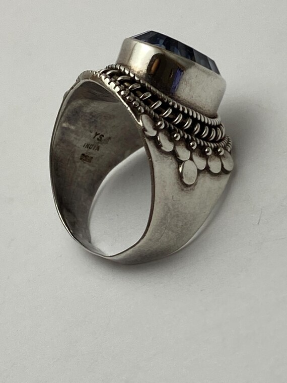 Sterling Silver Large Topaz Statement Ring  YS In… - image 7