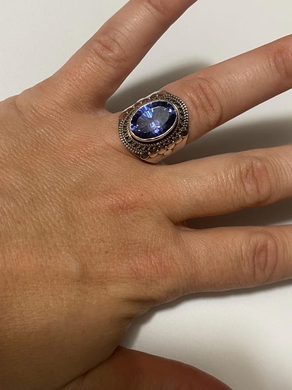 Sterling Silver Large Topaz Statement Ring  YS In… - image 10