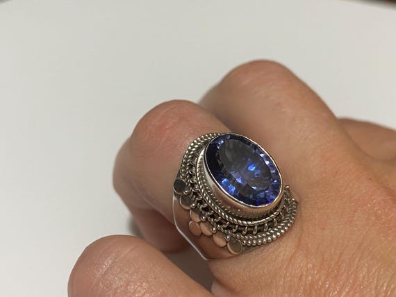 Sterling Silver Large Topaz Statement Ring  YS In… - image 2