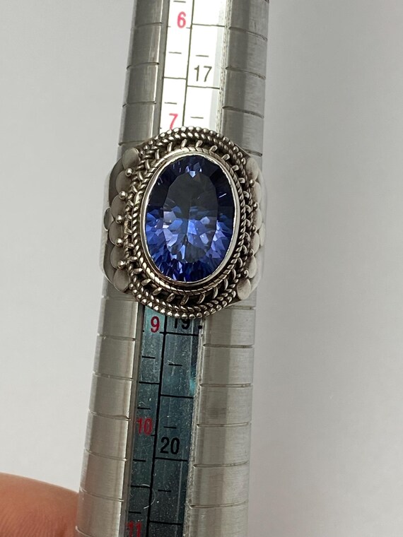 Sterling Silver Large Topaz Statement Ring  YS In… - image 5