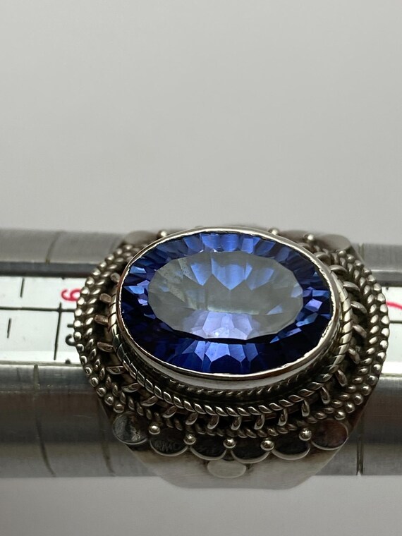Sterling Silver Large Topaz Statement Ring  YS In… - image 3