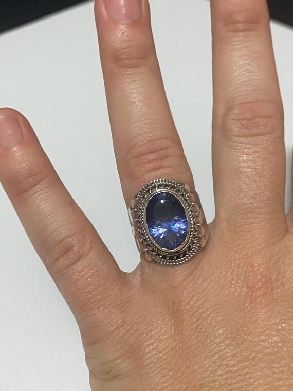 Sterling Silver Large Topaz Statement Ring  YS In… - image 8