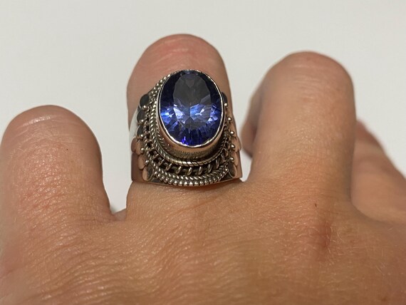Sterling Silver Large Topaz Statement Ring  YS In… - image 9