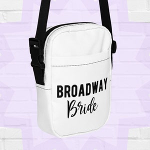 Sac à bandoulière Broadway Bride, accessoire d'enterrement de vie de jeune fille, porte-cartes et téléphone, sac de sécurité, noir et blanc, Nashville, Tennessee