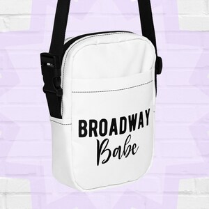 Broadway Babe Crossbody Bag, Junggesellinnenabschied-Accessoire, Karten- und Telefonhalter, Sicherheitstasche, Schwarz und Weiß, Nashville Tennessee