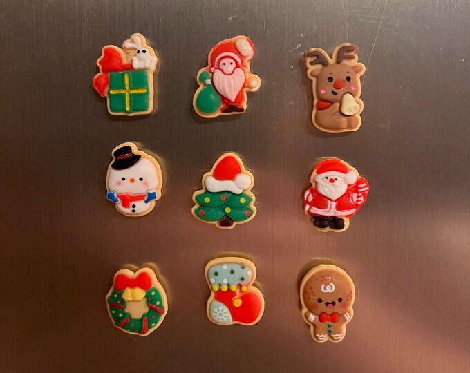 Mini Christmas Magnets Set of 9 - Etsy