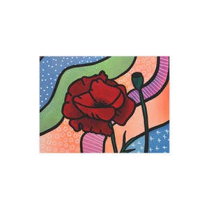 Postkarte, lebendige florale ungerahmte Drucke, bunte Wandkunst, Boho-Dekor, Hauptästhetik, Geschenkidee für Naturliebhaber, Kunstdruck