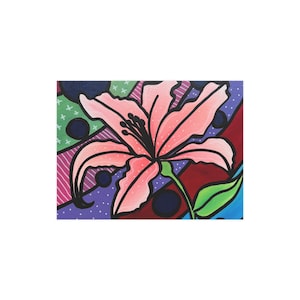 Cartão postal, impressão de arte floral vibrante, decoração para casa, presente para amantes de jardins, arte de parede, comemoração de aniversário, peça de arte única
