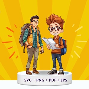 Tecknad manlig student | Vektorgrafik