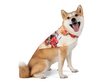 Fall Tractor Dog Print Bandana