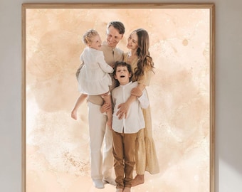 Personalisierte Familienfoto - Leinwandkunst: Rustikales Wohndekor, individueller Druck