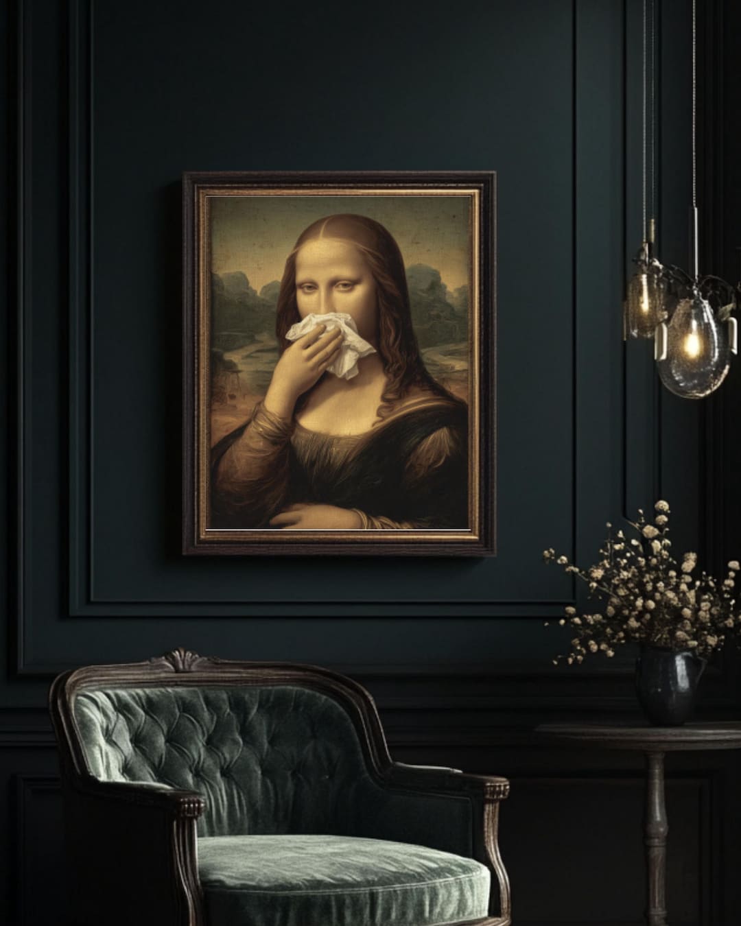 Funny Mona Lisa Sneezing Art Print, Da Vinci Parody Poster - Etsy