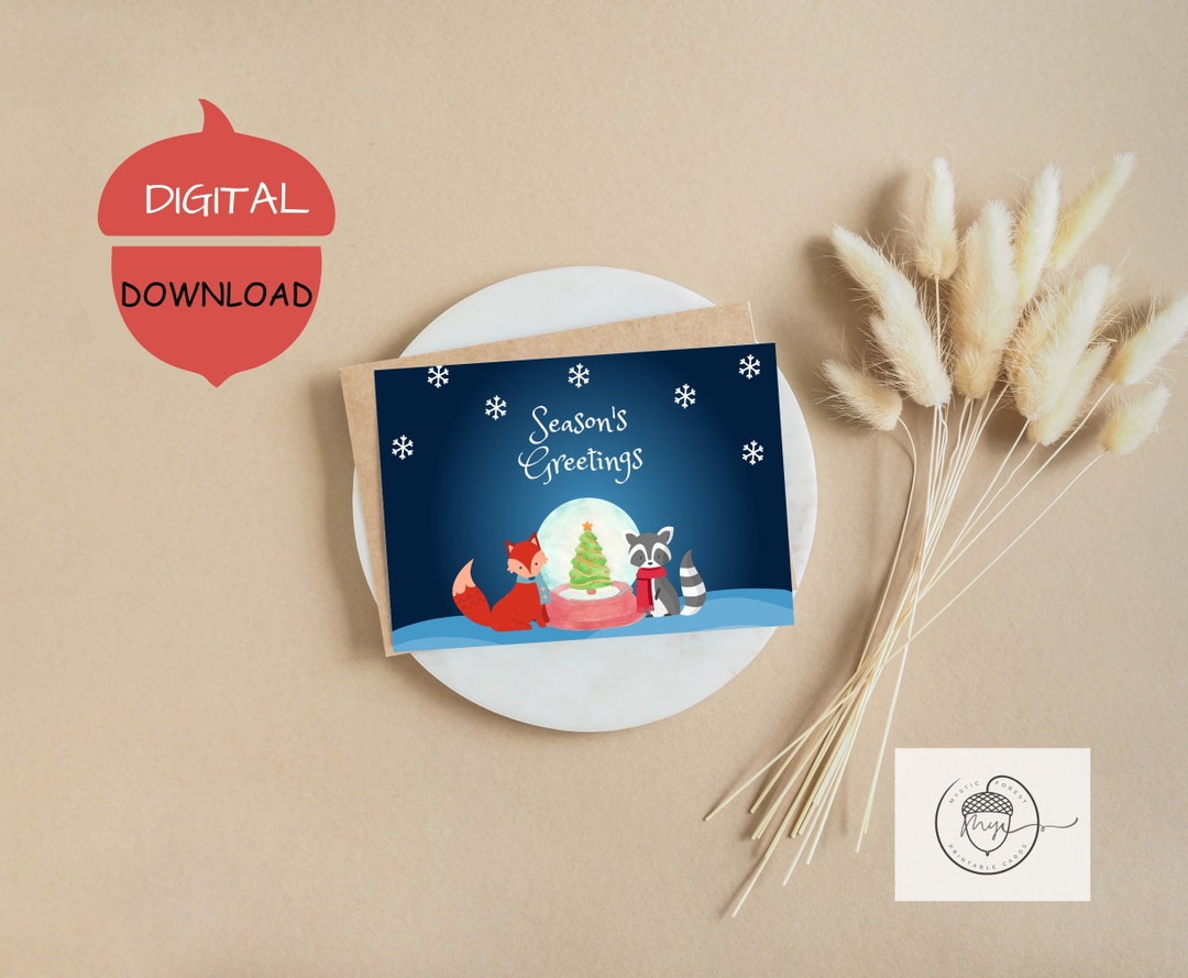 Seasons Greetings Printable Card Instant Download PDF Blank Card and ... Seasons Greetings Printable Card Instant Download PDF Blank Card and ...