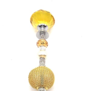 Jeweled Garden Stake Fairy Garden Plant Stake Bling and Garden Decoration Handmade Indoor Outdoor 13&quot; high