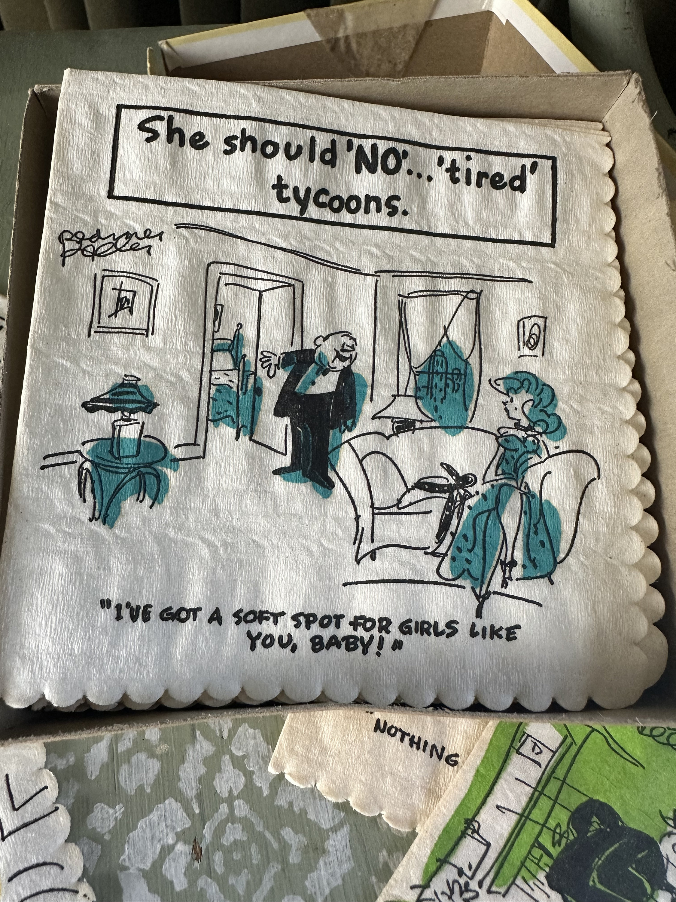 Vintage Naughty Sexist Jokes Mid Century Cocktail Napkins Etsy