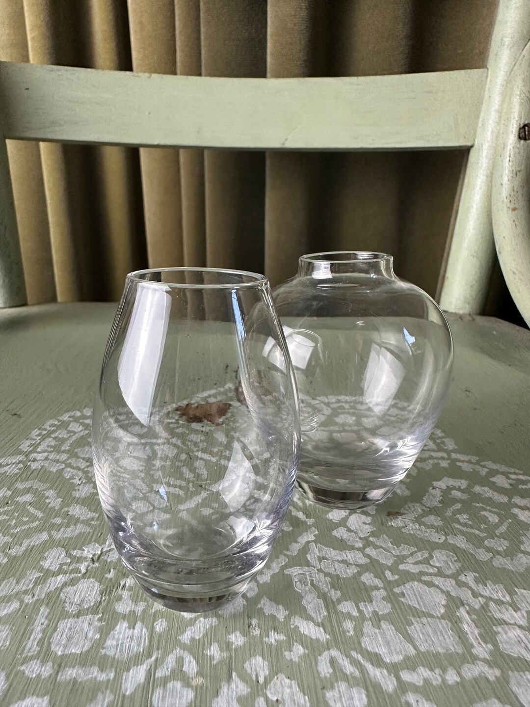 Small Glass Bud Vases Set of Two Etsy