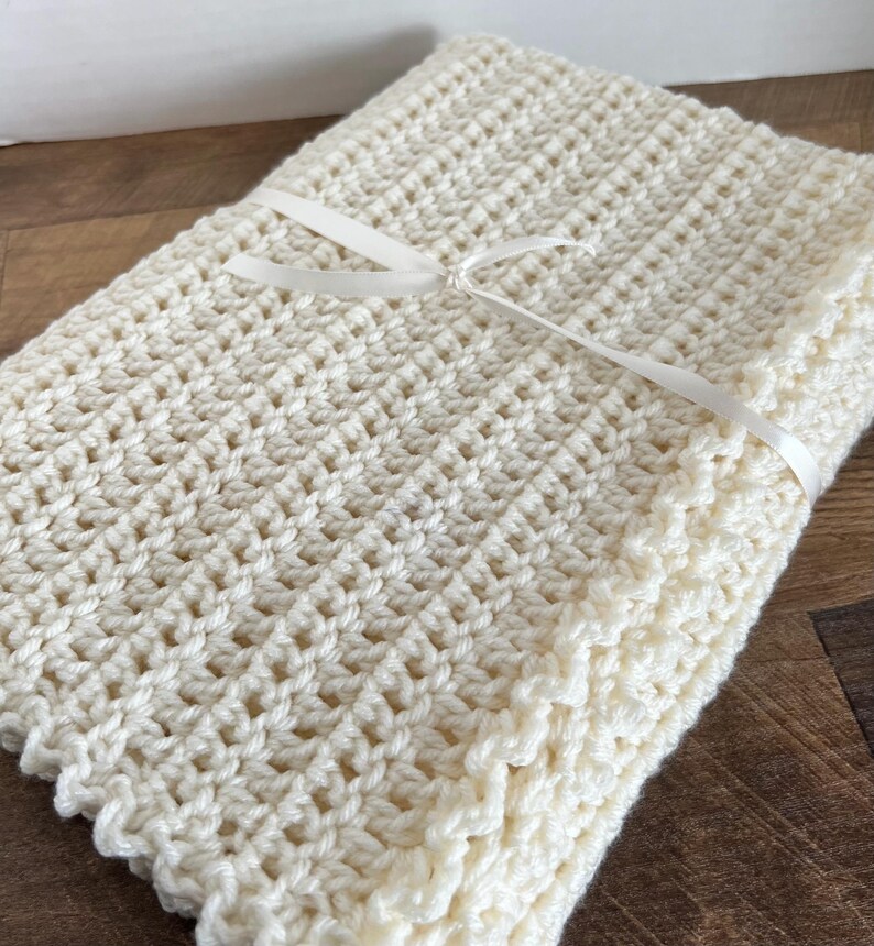 Beige Crochet Baby Blanket Neutral Beige Crochet Baby Blanket Baby