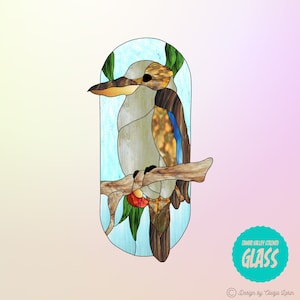 Kookaburra - Stained Glass Pattern - Instant Digital Download (PDF|PNG)