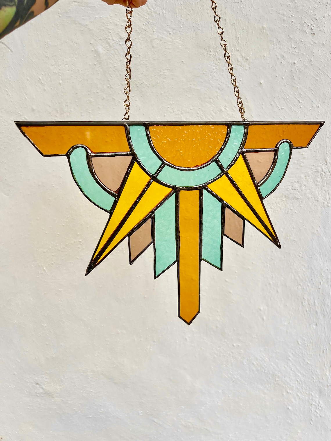 Art Deco Sun Stained Glass Pattern Stained Glass Design Instant Digital ...